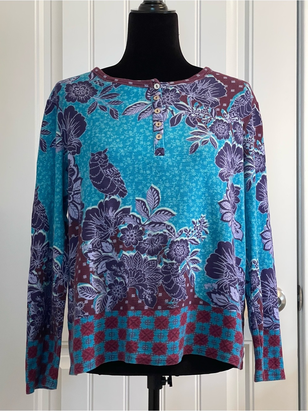 Sundance Teal Top with Purple Accents